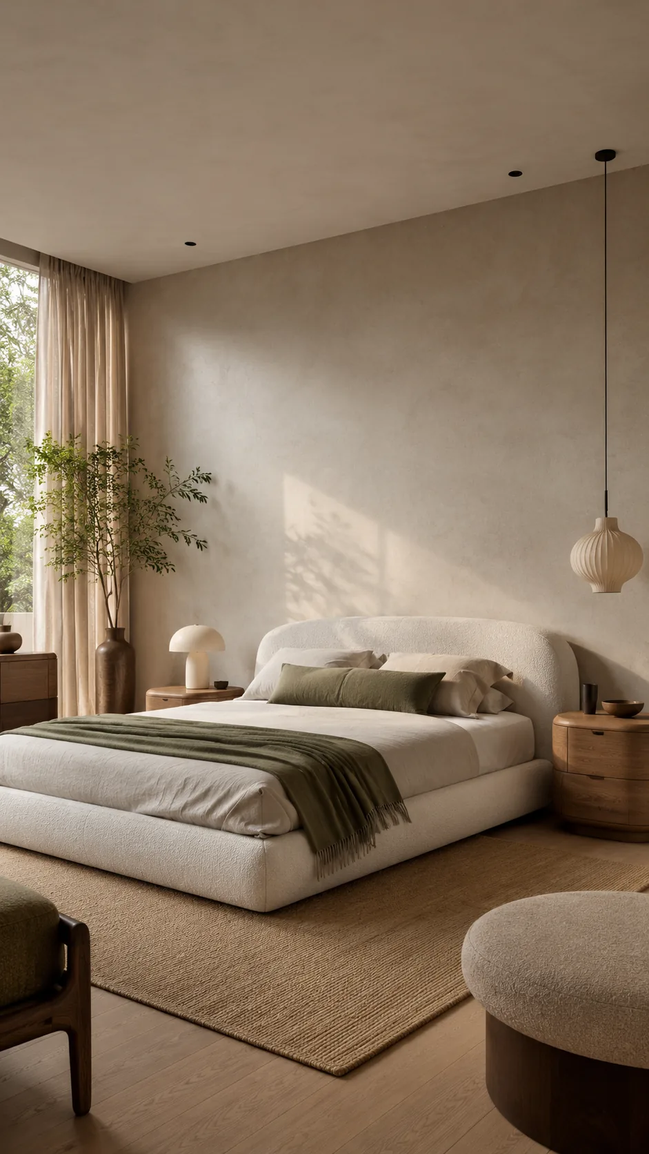 Calm bedroom in soft natural light